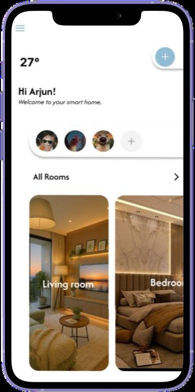 Aansh Smart Control mobile app mockup